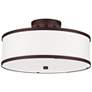 3_Livex Lighting Park Ridge 15" 3-Light Bronze White Drum Ceiling Light more views