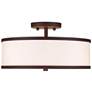 4_Livex Lighting Park Ridge 15" 3-Light Bronze White Drum Ceiling Light more views