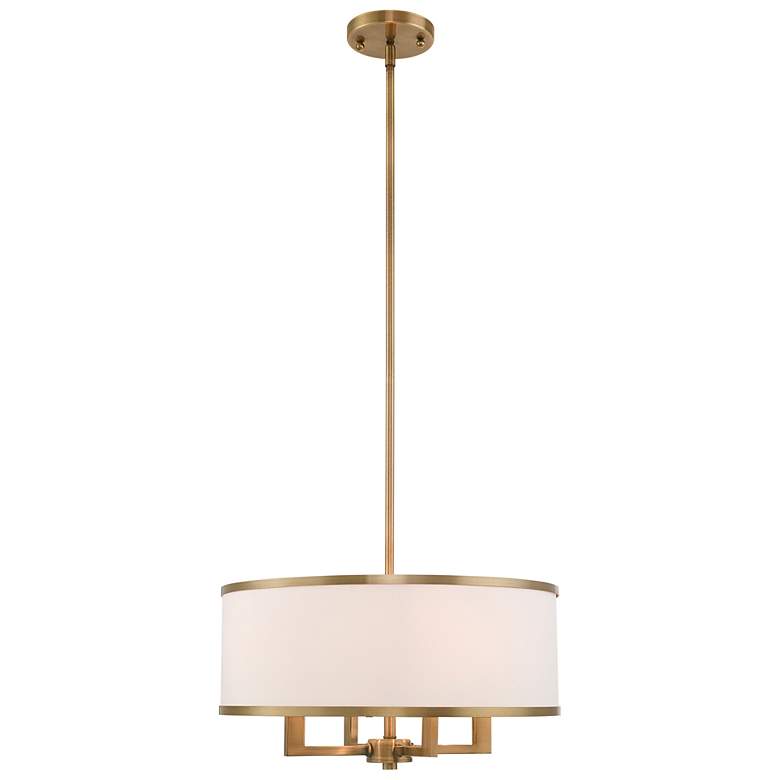 Image 2 Livex Lighting Park Ridge 18" Wide 4-Light Brass Modern Drum Pendant