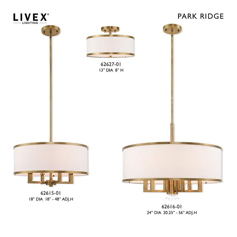 Image 3 Livex Lighting Park Ridge 18" Wide 4-Light Brass Modern Drum Pendant more views