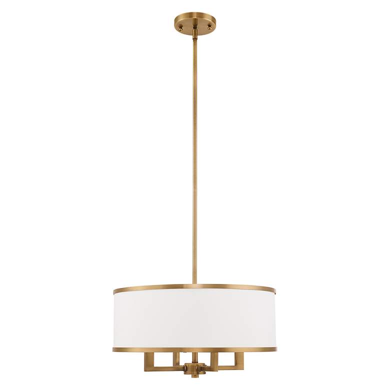 Image 4 Livex Lighting Park Ridge 18" Wide 4-Light Brass Modern Drum Pendant more views