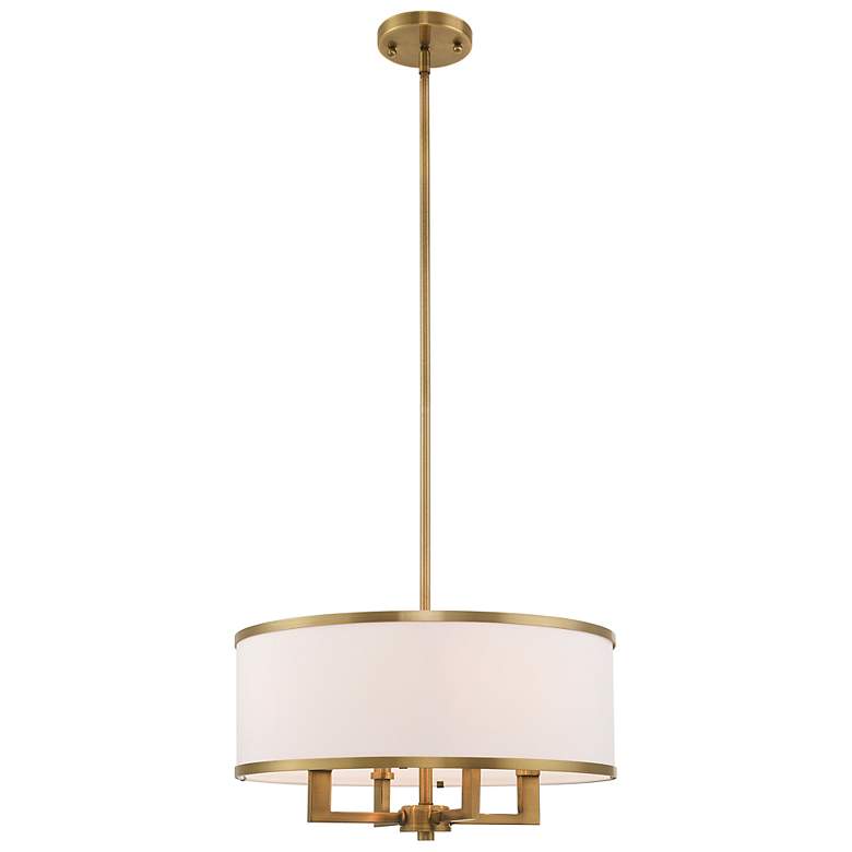 Image 5 Livex Lighting Park Ridge 18" Wide 4-Light Brass Modern Drum Pendant more views