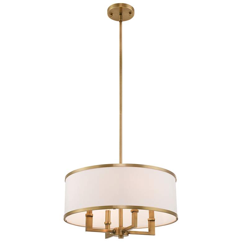 Image 6 Livex Lighting Park Ridge 18" Wide 4-Light Brass Modern Drum Pendant more views