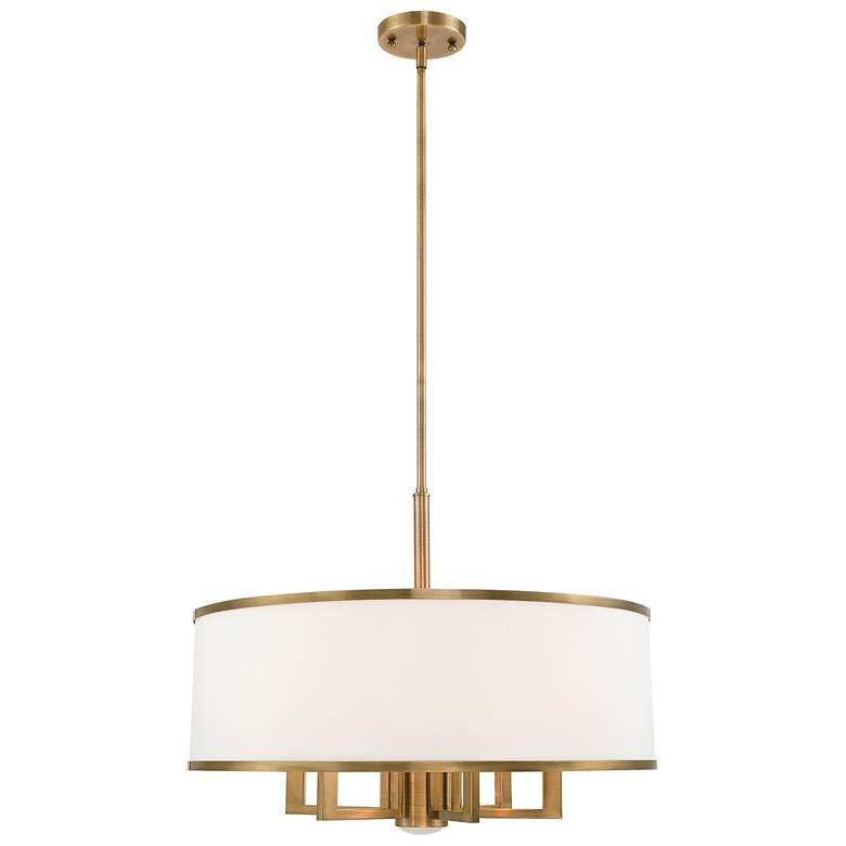 Image 3 Livex Lighting Park Ridge 24" Wide 7-Light Antique Brass Pendant more views