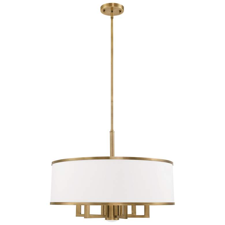 Image 4 Livex Lighting Park Ridge 24" Wide 7-Light Antique Brass Pendant more views