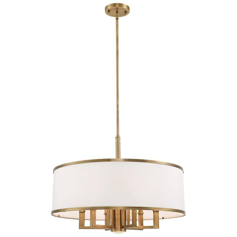 Image 5 Livex Lighting Park Ridge 24" Wide 7-Light Antique Brass Pendant more views