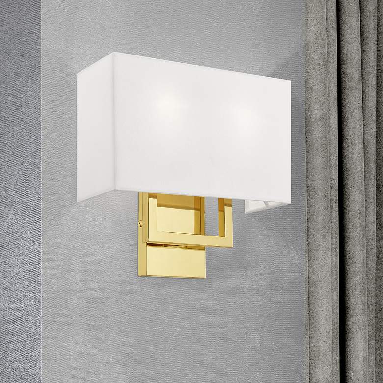 Image 1 Livex Lighting Pierson 13" Wide 2-Light Polished Brass ADA Wall Sconce