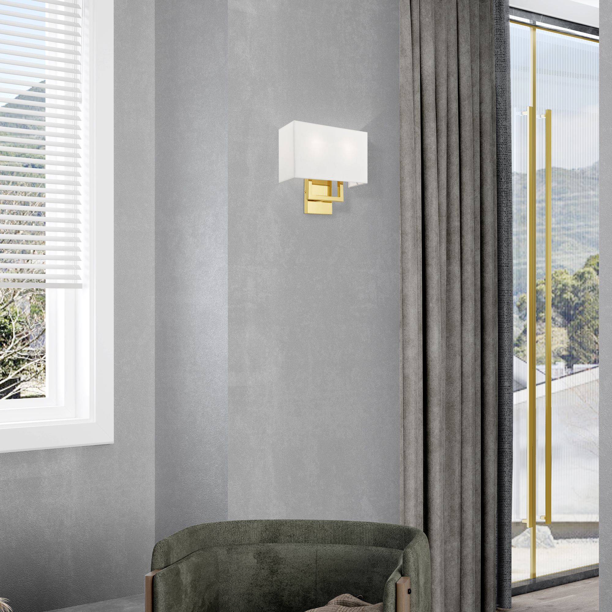 Livex Lighting Pierson 13" Wide 2-Light Polished Brass ADA Wall Sconce