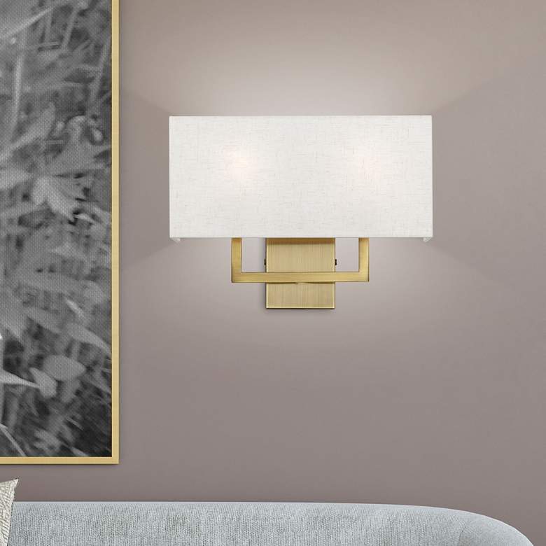 Image 1 Livex Lighting Pierson 16" Wide 2-Light Antique Brass ADA Wall Sconce