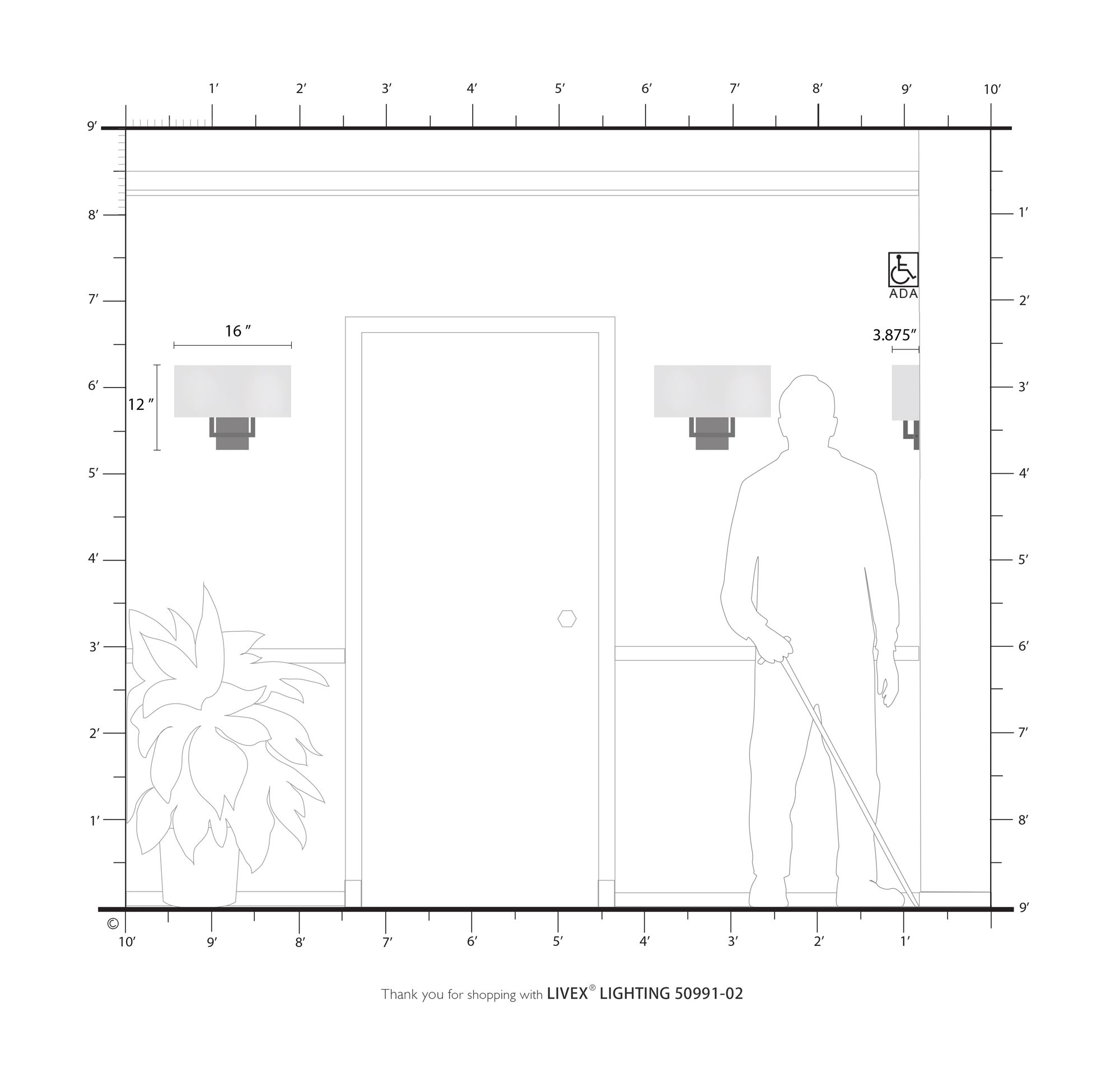 Livex Lighting Pierson 16" Wide 2-Light Polished Brass Wall Sconce