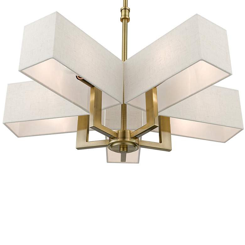 Image 6 Livex Lighting Rubix 26" Wide Antique Brass 5-Light Modern Chandelier more views