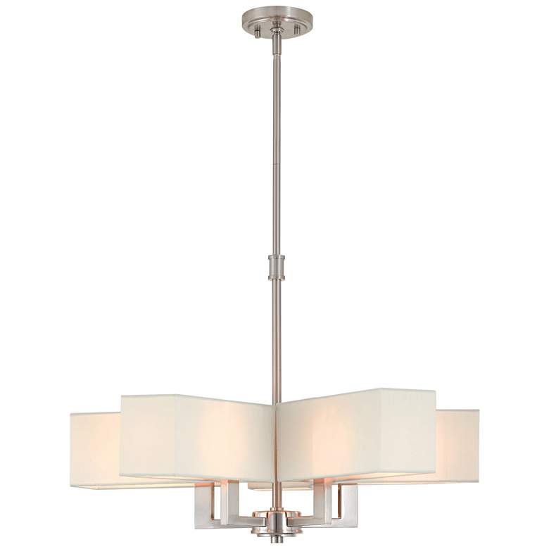 Image 2 Livex Lighting Rubix 26" Wide Brushed Nickel 5-Light Shade Chandelier