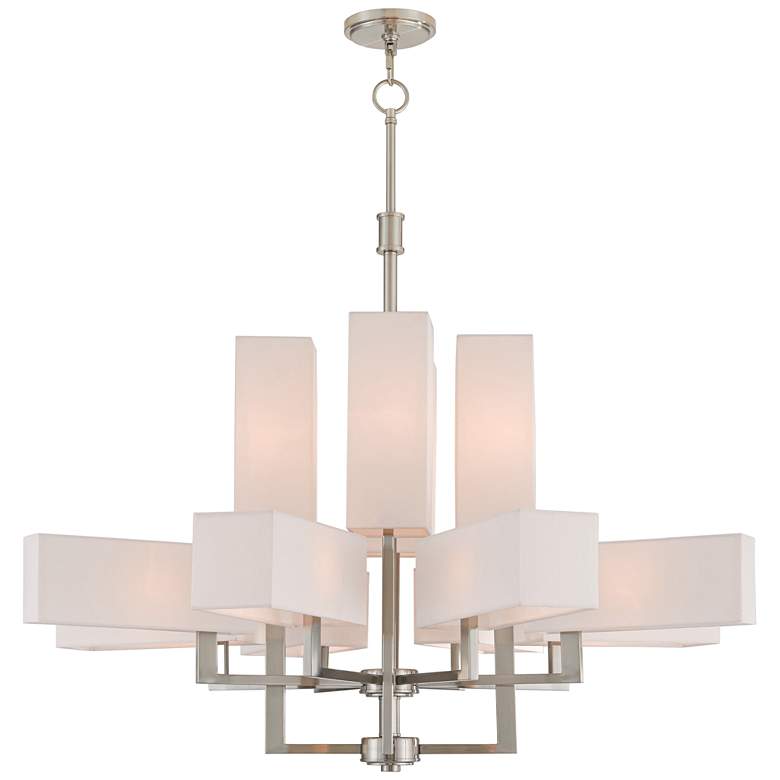 Image 2 Livex Lighting Rubix 44" Wide Brushed Nickel 12-Light Foyer Chandelier
