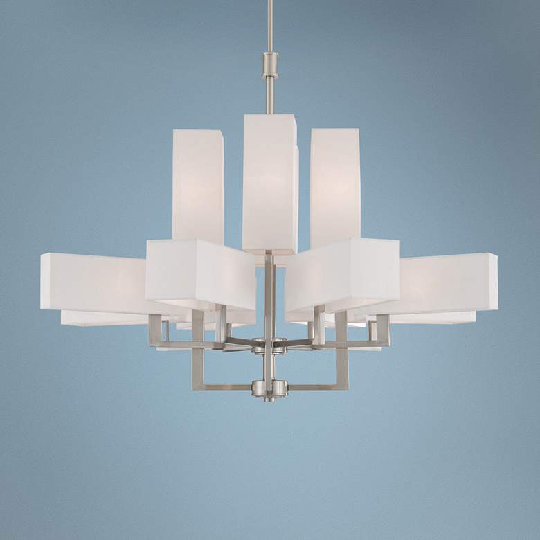 Image 1 Livex Lighting Rubix 44" Wide Brushed Nickel 12-Light Foyer Chandelier