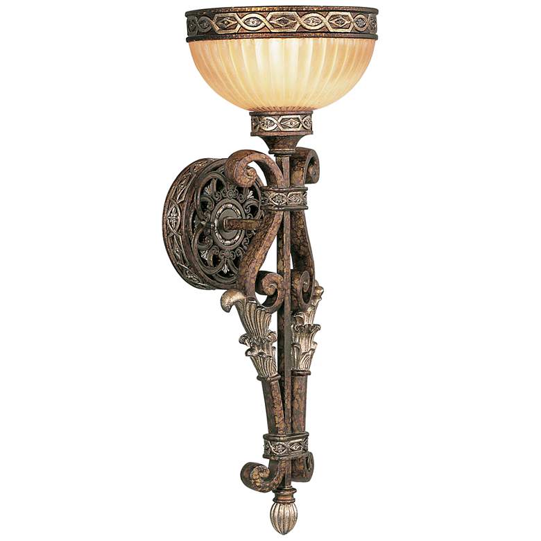 Image 2 Livex Lighting Seville 19 3/4" Palatial Bronze and Glass Wall Sconce