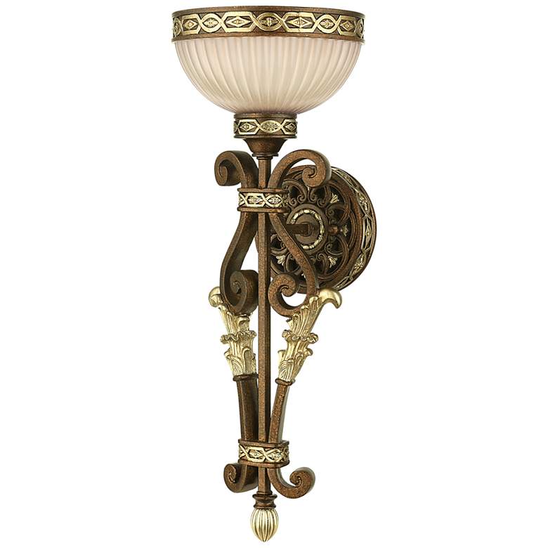 Image 7 Livex Lighting Seville 19 3/4" Palatial Bronze and Glass Wall Sconce more views