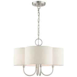 Livex Lighting Solstice 18" Brushed Nickel Modern Shade Chandelier