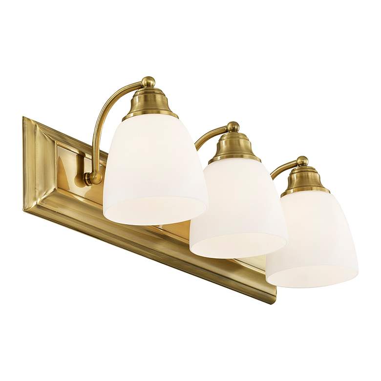 Image 7 Livex Lighting Springfield 24" Wide 3-Light Antique Brass Bath Vanity more views