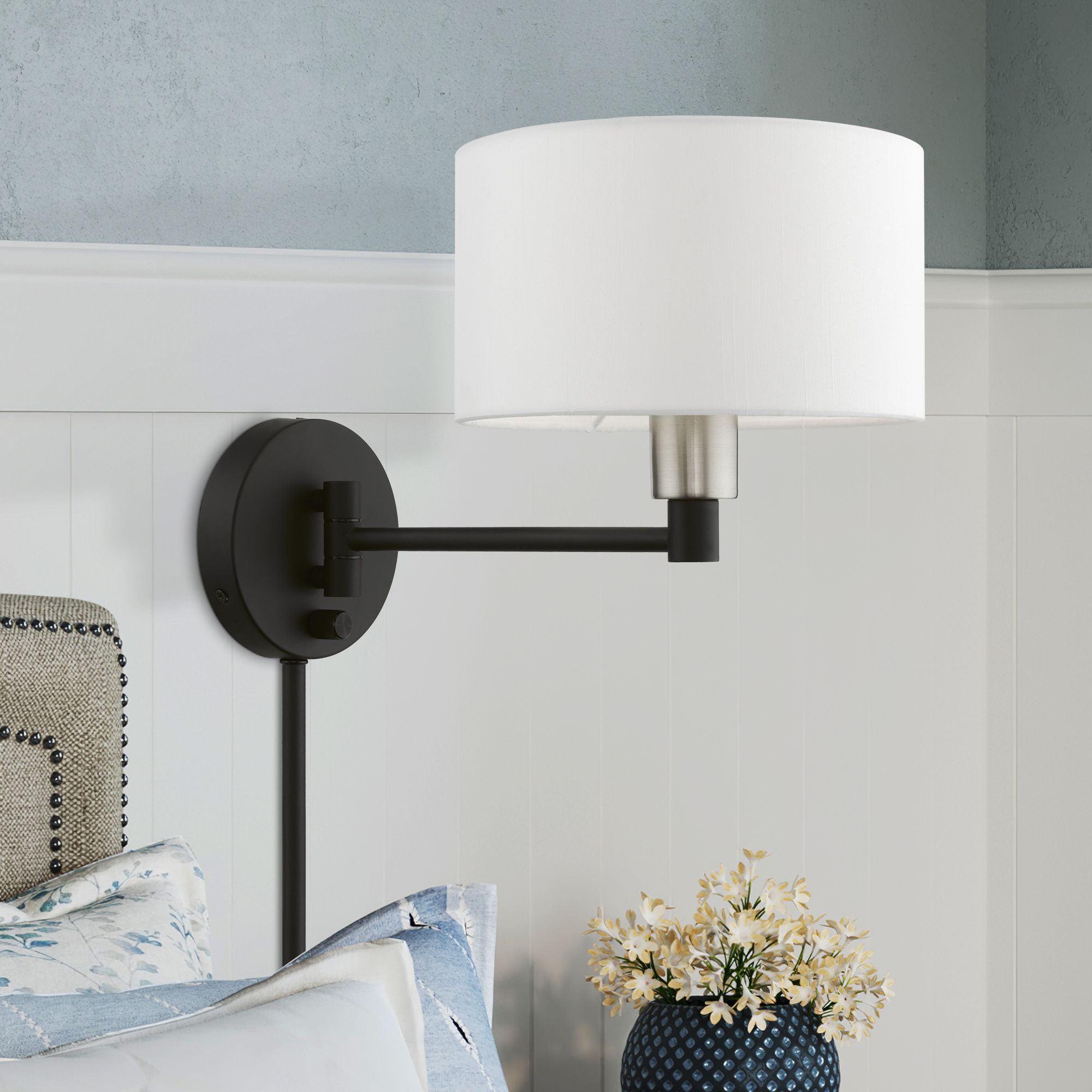 Livex Lighting Swing Arm Wall Lamps Black Collection