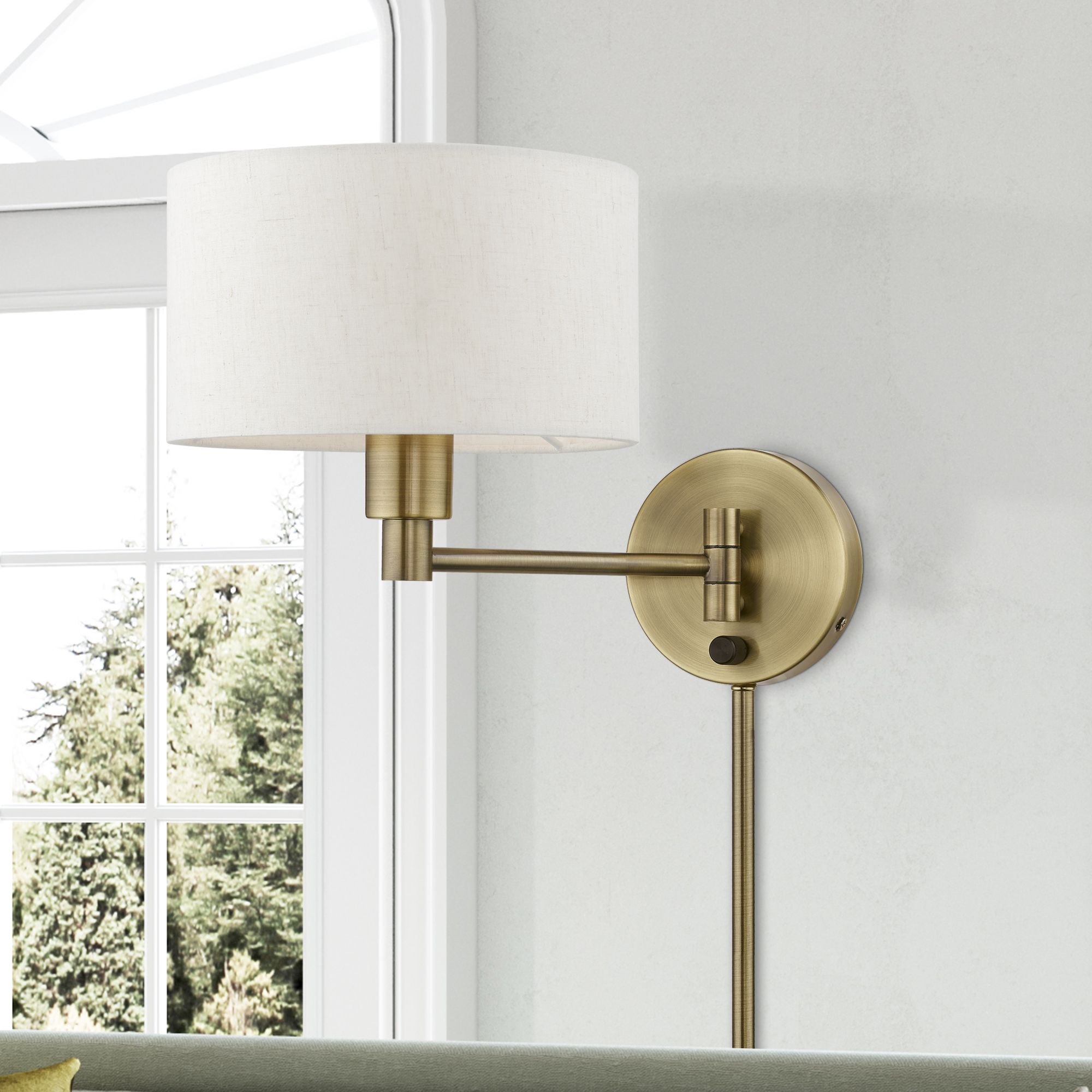Livex Lighting Swing Arm Wall Lamps Brass - Antique Brass Collection