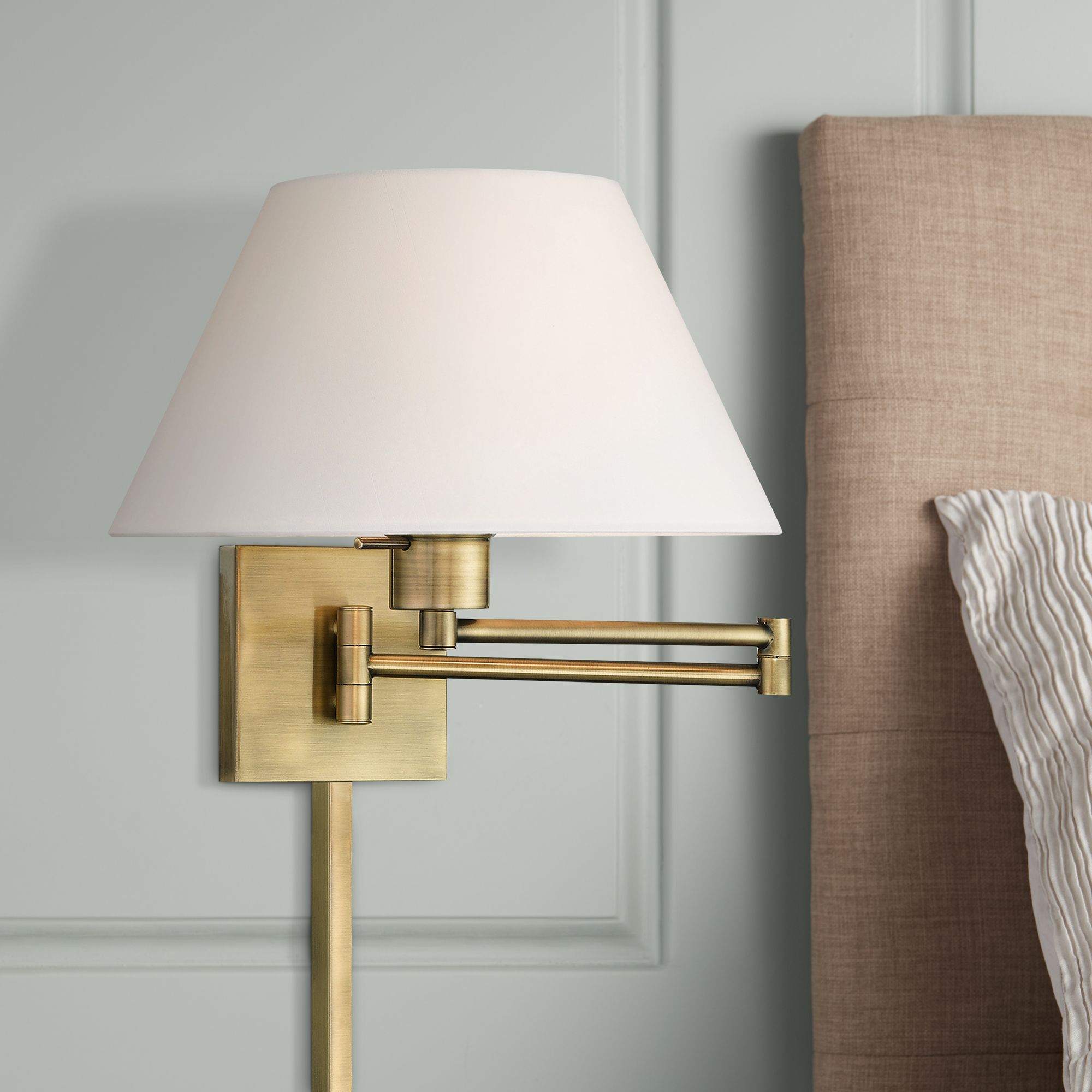 Livex Lighting Swing Arm Wall Lamps Brass - Antique Brass Collection