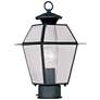 2_Livex Lighting Westover 14" High 1-Light Black Outdoor Post Lantern