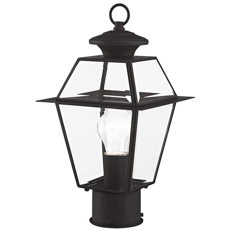 Image 5 Livex Lighting Westover 14" High 1-Light Black Outdoor Post Lantern more views