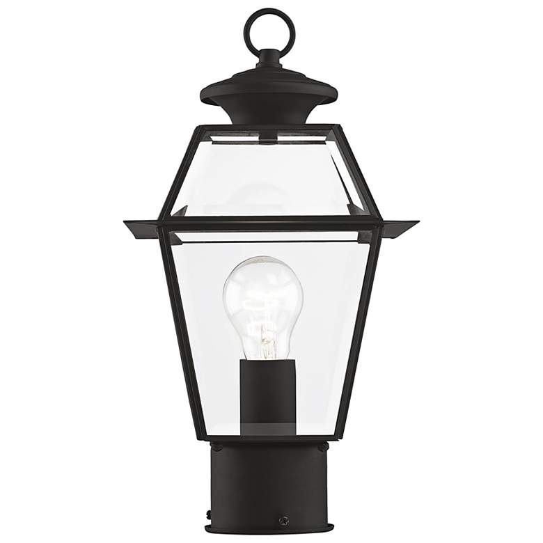 Image 7 Livex Lighting Westover 14" High 1-Light Black Outdoor Post Lantern more views