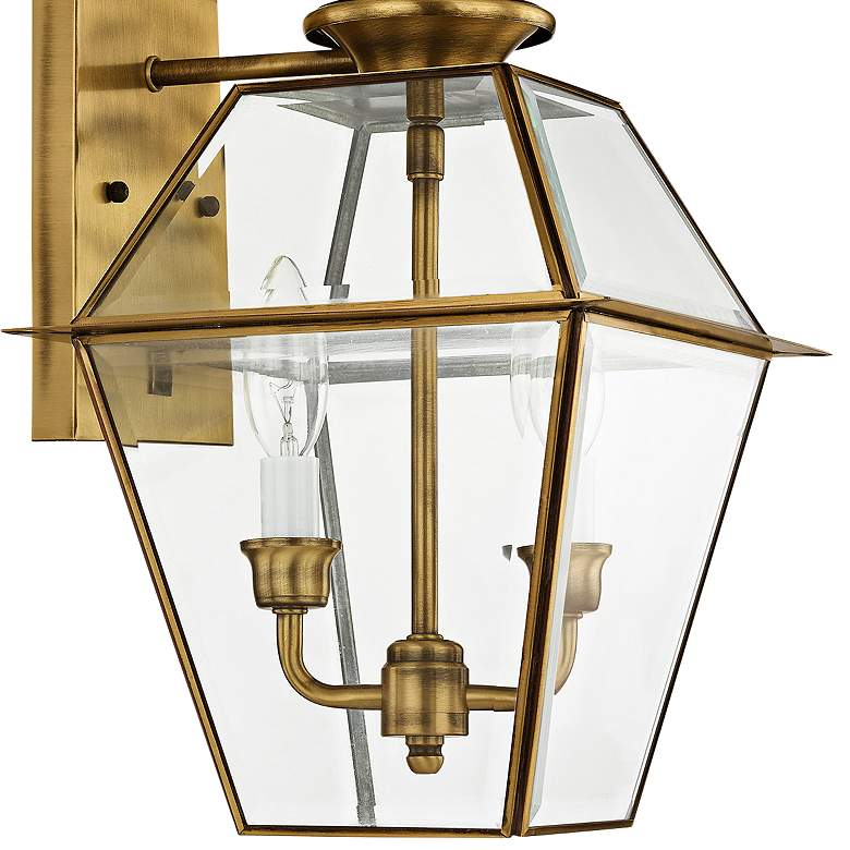 Image 3 Livex Lighting Westover 16 1/2" High Antique Brass Outdoor Wall Light more views