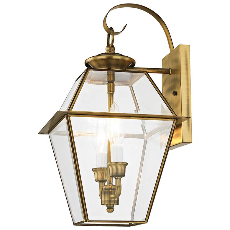 Image 5 Livex Lighting Westover 16 1/2" High Antique Brass Outdoor Wall Light more views