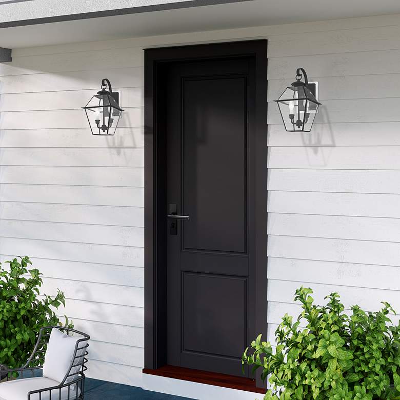 Image 5 Livex Lighting Westover 16 1/2" High Black Outdoor Wall Light more views