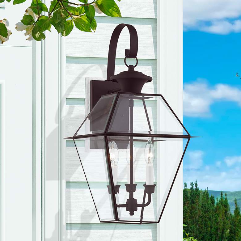 Image 1 Livex Lighting Westover 23 1/4" High Bronze Outdoor Wall Light