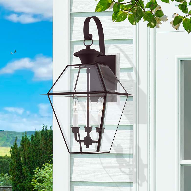 Image 7 Livex Lighting Westover 23 1/4" High Bronze Outdoor Wall Light more views