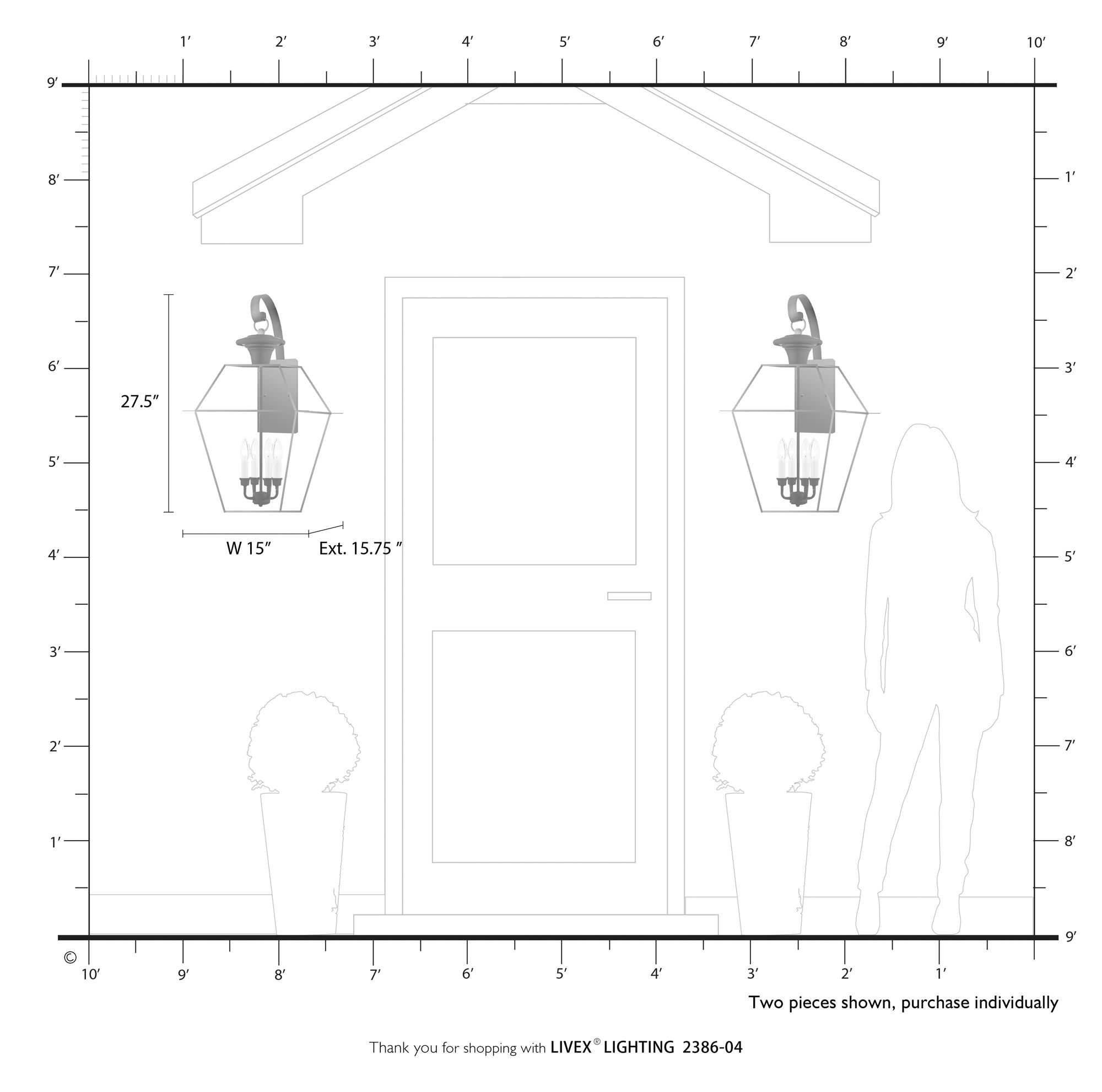 Livex Lighting Westover 27 1/2" High Black Outdoor Wall Light