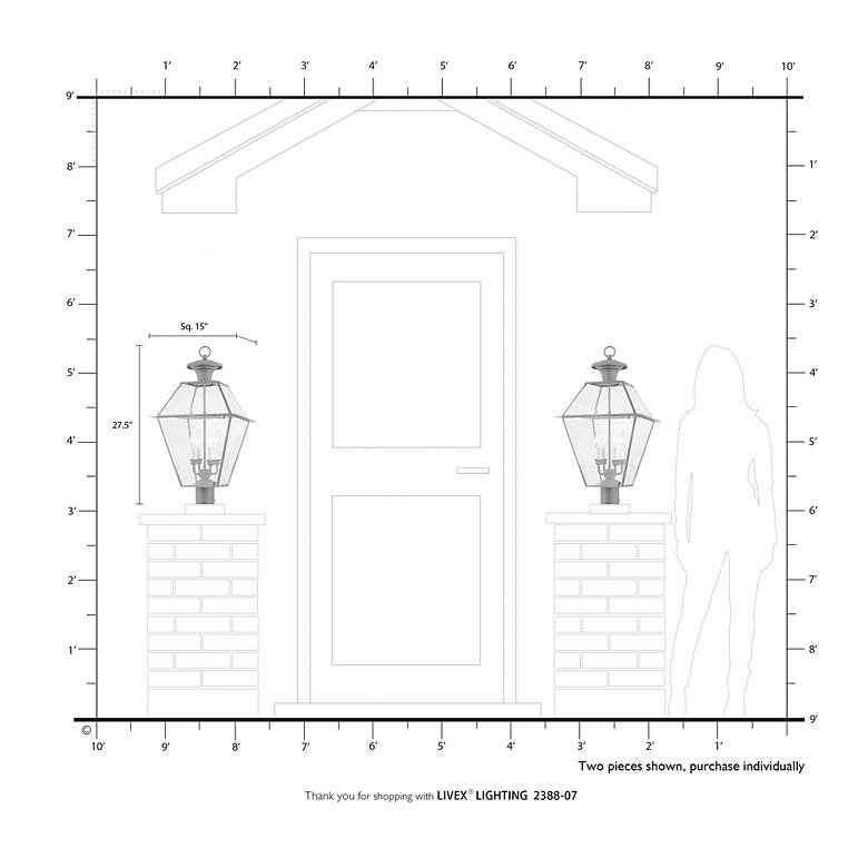 Image 7 Livex Lighting Westover 27 1/2" High Bronze Outdoor Post Mount Light more views