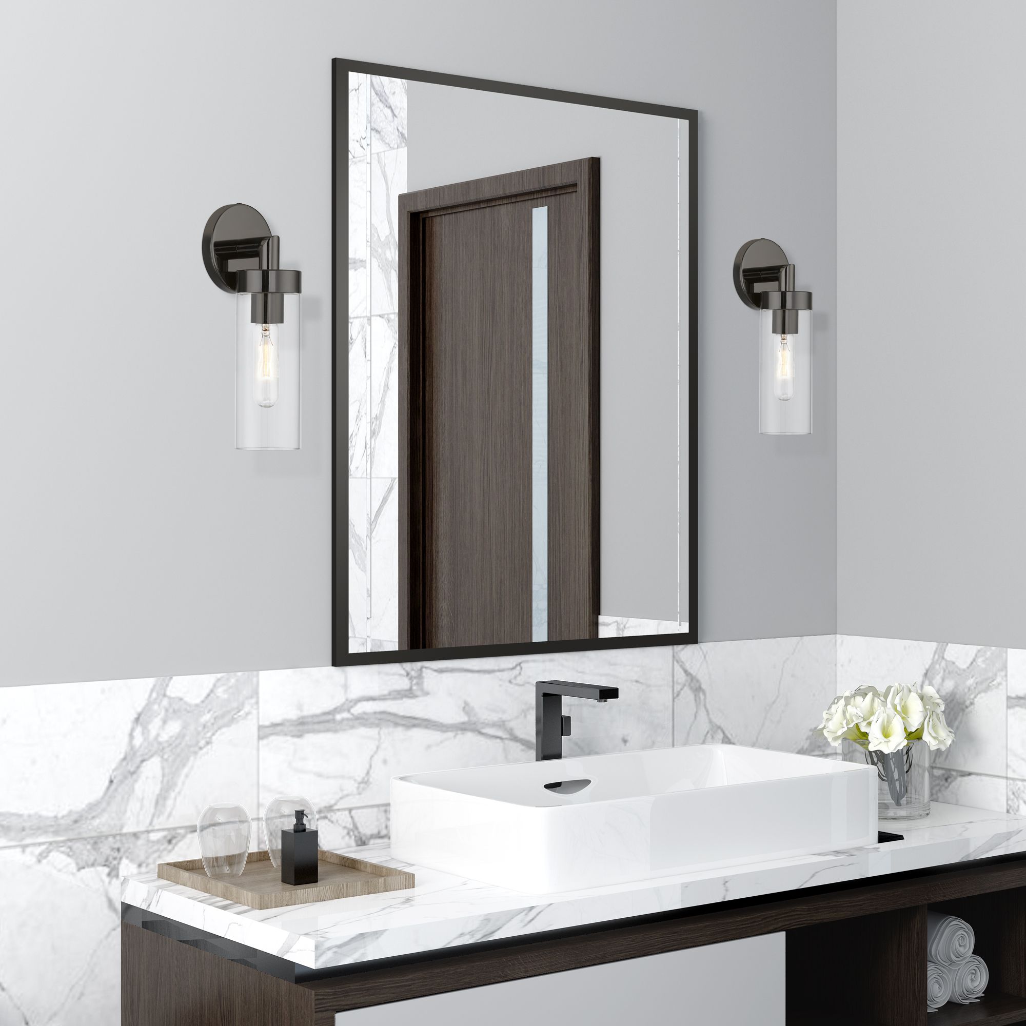 Livex Ludlow 11 3/4" High Black Chrome ADA Wall Sconce