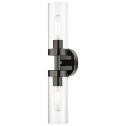 Livex Ludlow 19 1/4" High Black Chrome 2-Light ADA Vanity Wall Sconce
