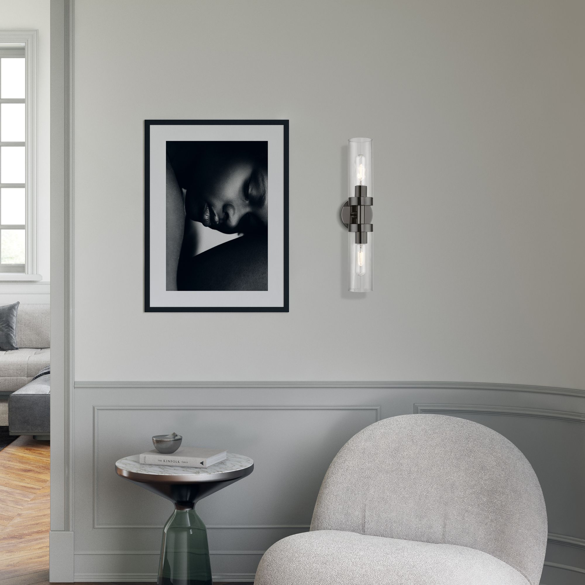 Livex Ludlow 19 1/4" High Black Chrome 2-Light ADA Vanity Wall Sconce