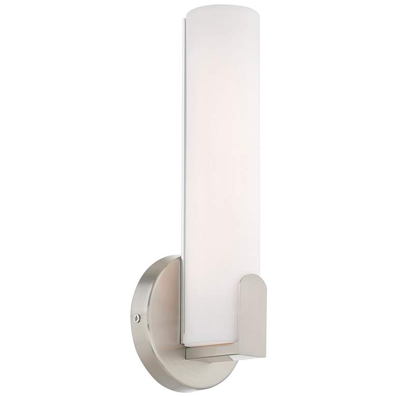 Image 2 Livex Lund 12" High Brushed Nickel Modern LED Wall Sconce