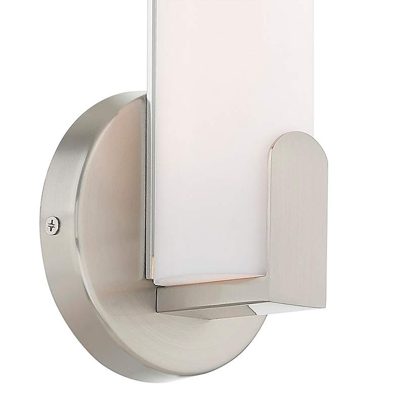 Image 3 Livex Lund 12" High Brushed Nickel Modern LED Wall Sconce more views