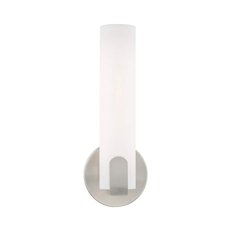 Image 5 Livex Lund 12" High Brushed Nickel Modern LED Wall Sconce more views