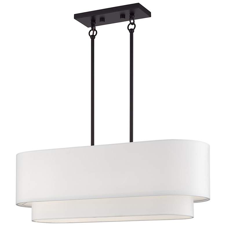 Image 2 Livex Manorwood 30" Wide Bronze 2-Tier Linear Pendant