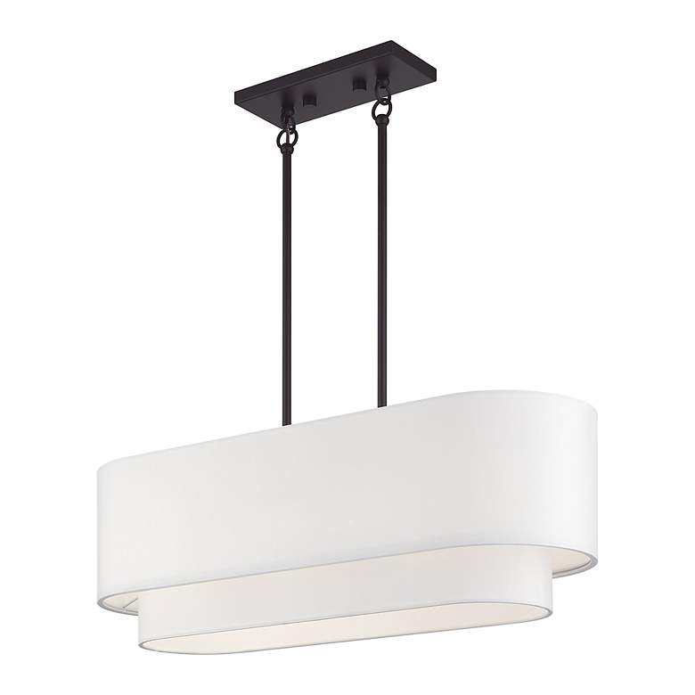 Image 4 Livex Manorwood 30" Wide Bronze 2-Tier Linear Pendant more views