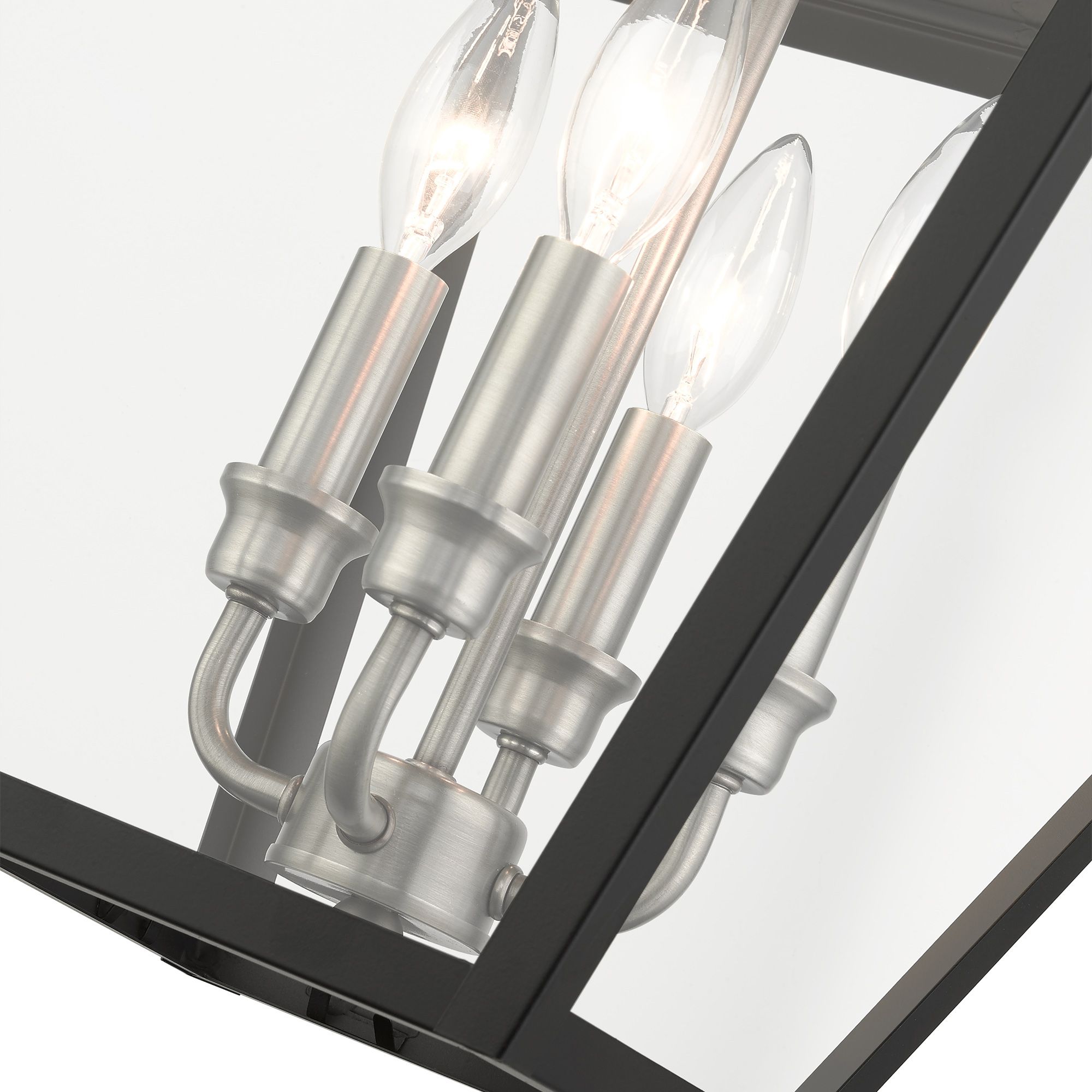 Livex Mansfield 15" Wide 4-Light Black Outdoor Hanging Pendant Lantern