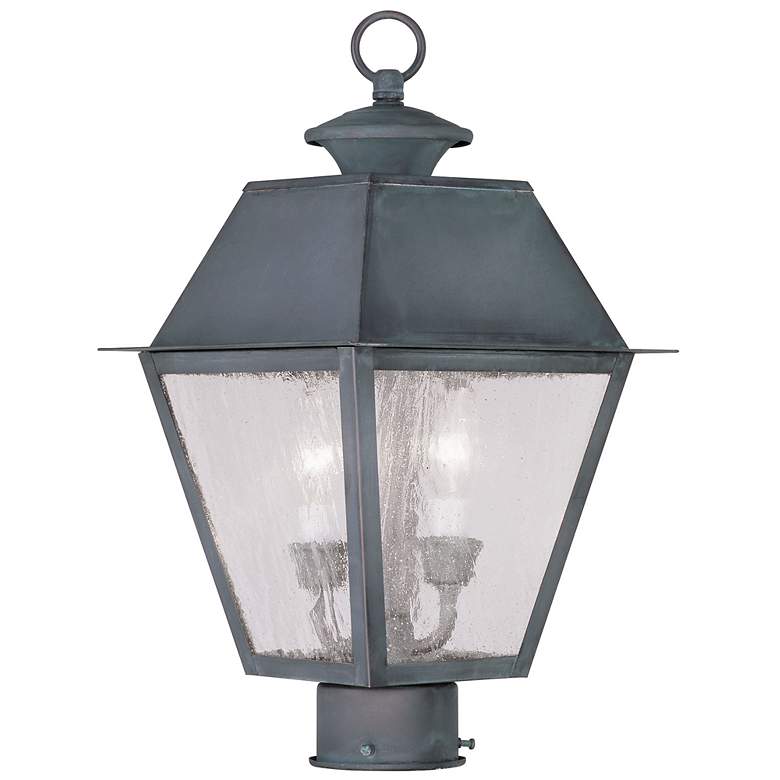 Image 2 Livex Mansfield 17" High Charcoal 2-Light Outdoor Post Light