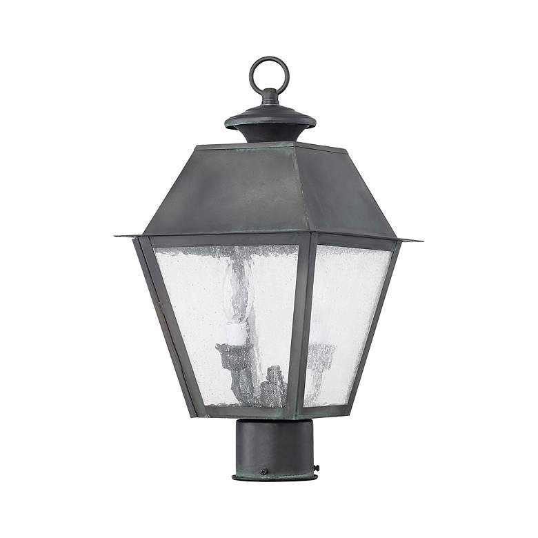 Image 3 Livex Mansfield 17" High Charcoal 2-Light Outdoor Post Light more views