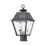 Livex Mansfield 17" High Charcoal 2-Light Outdoor Post Light