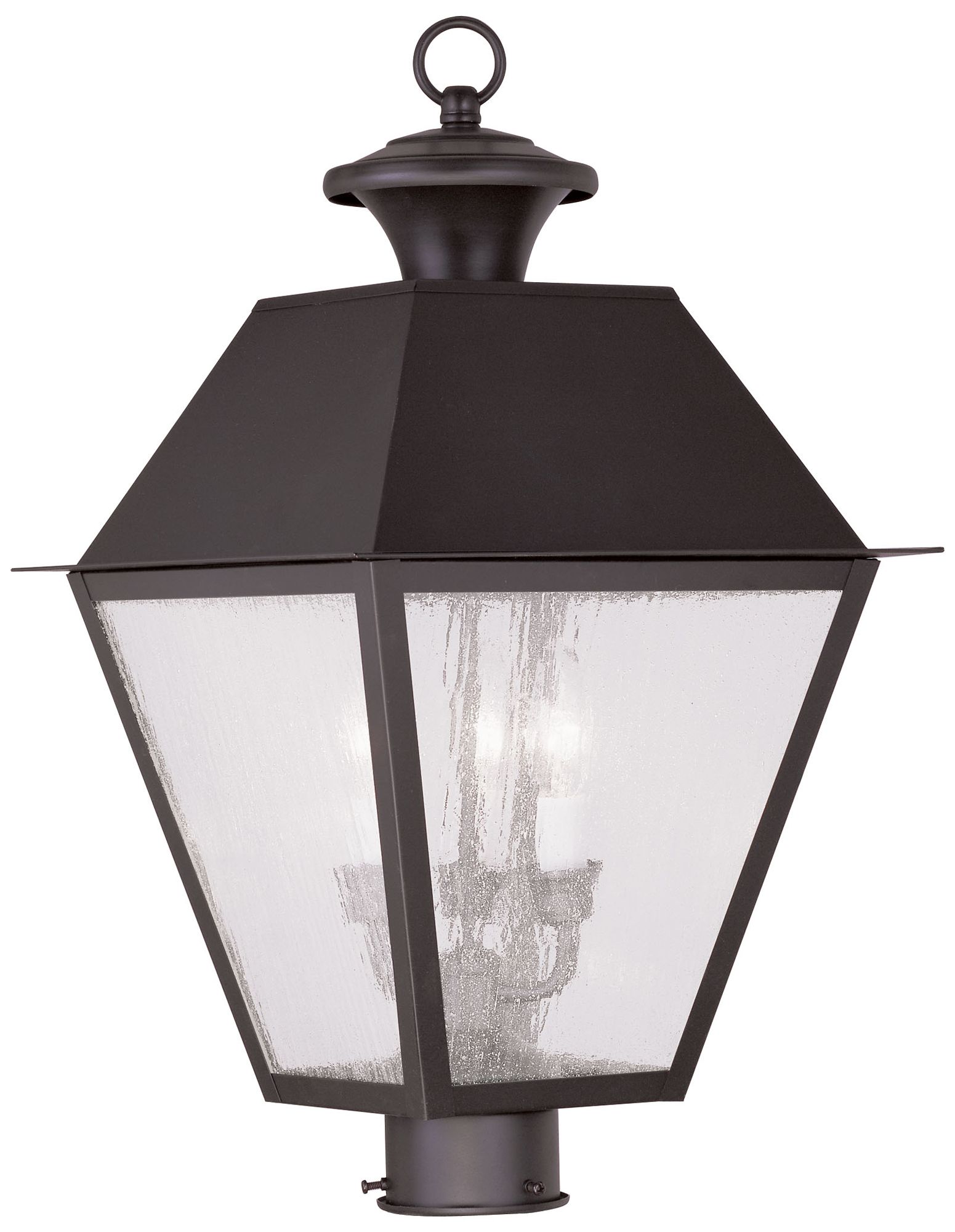 Image 2 Livex Mansfield 20" High Bronze 3-Light Outdoor Post Light