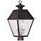 Livex Mansfield 20" High Bronze 3-Light Outdoor Post Light