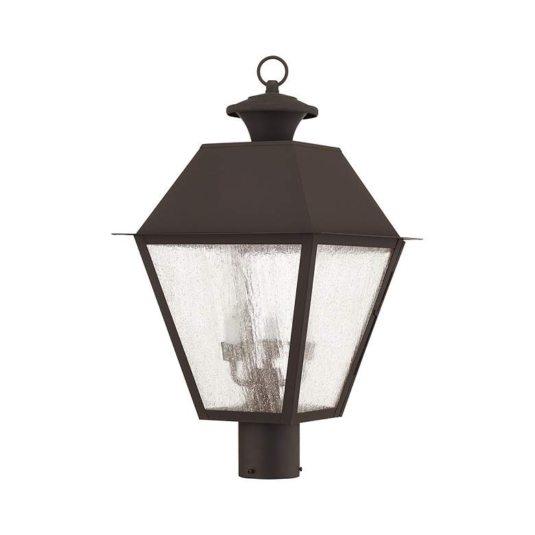 Image 3 Livex Mansfield 20" High Bronze 3-Light Outdoor Post Light more views